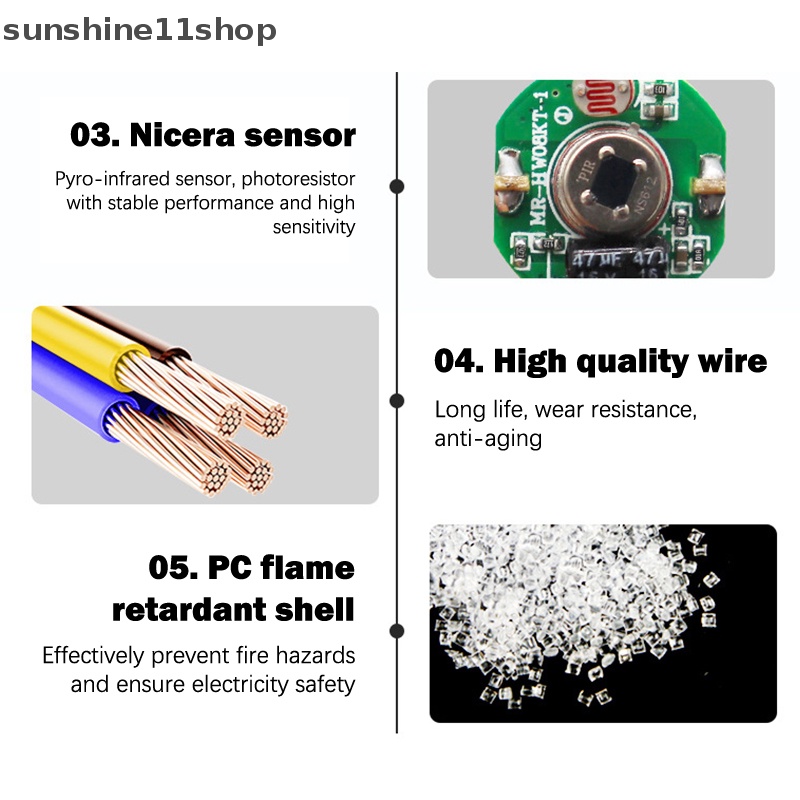 Sho Time Light-sensing Adjustable 110V-240V LED Sensor Inframerah Detektor Gerakan Saklar Lampu N