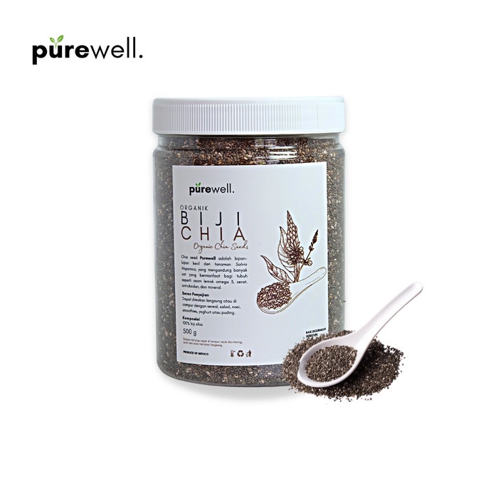 

Murah Meriah Purewell Biji Chia Organik / Organic Chia Seed - Chia, 500g