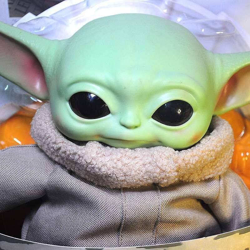 Disney Anime Star Wars Mandalorian The Child Yoda Grogu Baby Pvc Action Figure Plush Doll Mainan Dalam Kotak