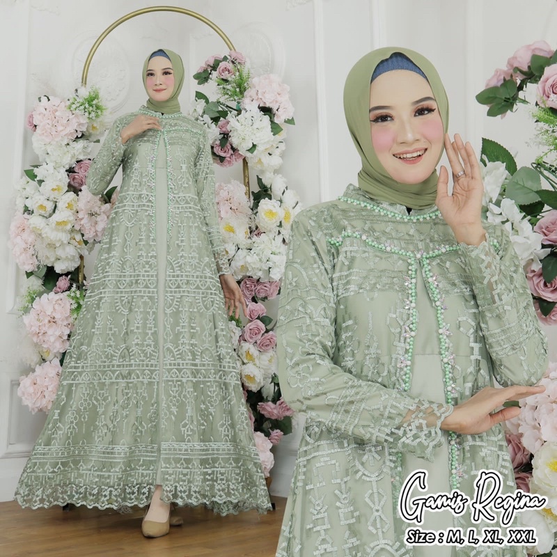 GAMIS LEBARAN/GAMIS PESTA/GAMIS KONDANGAN/BAJU GAMIS PESTA/GAMIS TERBARU/GAMIS TILLE \ AZURAH SCRAF