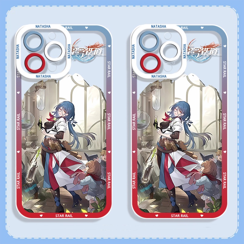 IPHONE Honkai Star Rail Himeko Phone Case Kompatibel Untuk Iphone14 11 13 12 Pro Max XS XR X8 7 6S Plus Casing Mini Soft Himeko Natasha Transparan TPU Silikon Shockproof Cover