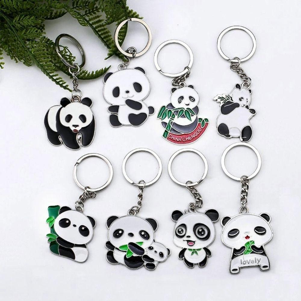 Needway Panda Gantungan Kunci Mobil Pernak Pernik Gantung Dekorasi Untuk Wanita Pria Car Key Holder Perhiasan Hewan Telepon Charm Ransel Liontin Panda Key Chain