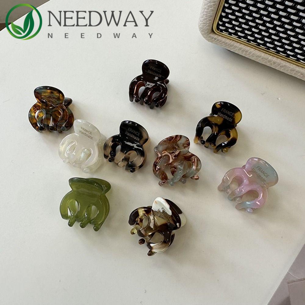 Needway   Mini Hair Claw Gadis Lucu Klip Rambut Jepit Rambut Asam Asetat French Shark Clip Bentuk Geometri Aksesoris Rambut Perempuan