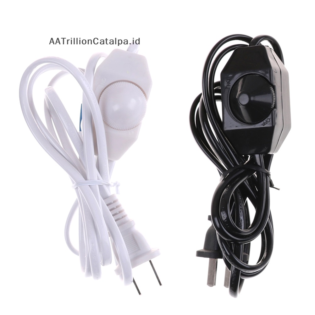 Aatrillioncatalpa Baru Putih/ Hitam Kabel Listrik Lampu w Dimmer Switch AC 220V /110V US Plug ID