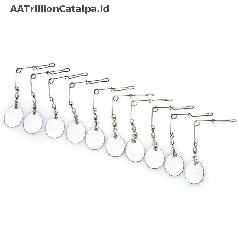 Aatrillioncatalpa 10pcs Stainless Steel Jig Spinner Kawat Bentuk Spinner Aksesoris Alat Pancing ID