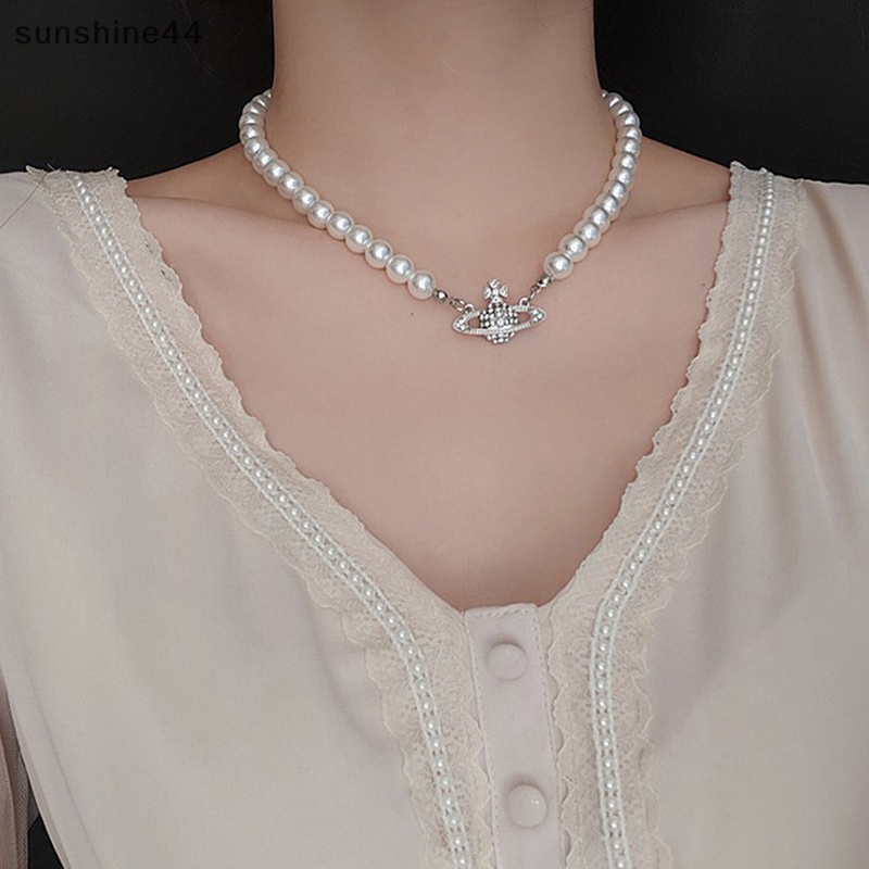 Sunshine Kalung Vintage Wanita Saturn Kalung Liontin Perhiasan ID