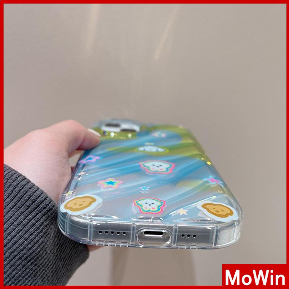 Case iPhone 14 Pro Max iPhone Case Laser Reflektif Bening Case TPU Soft Case Airbag Shockproof Anak Anjing Lucu Gradien Kompatibel dengan iPhone 13 Pro max 12 Pro Max 11 xr xs max 7 8Plus