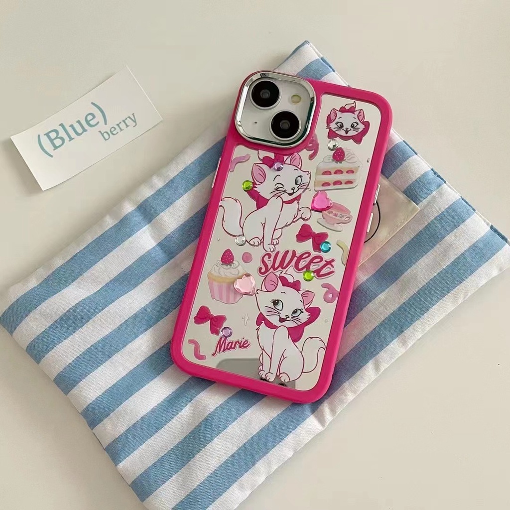 All New Mirror Electroplated Camera Silicone Soft Case IPhone 11 12 13 14 Pro Max Women's Fashion Gift Cute Mary Cat