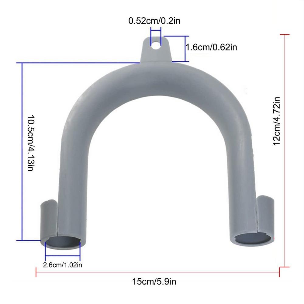 Jeromy Drain Hose Hook Abu-Abu Utilitas Tahan Lama Tekuk Berbentuk U Untuk Pencuci Pakaian Pencuci Piring Discharge Clip