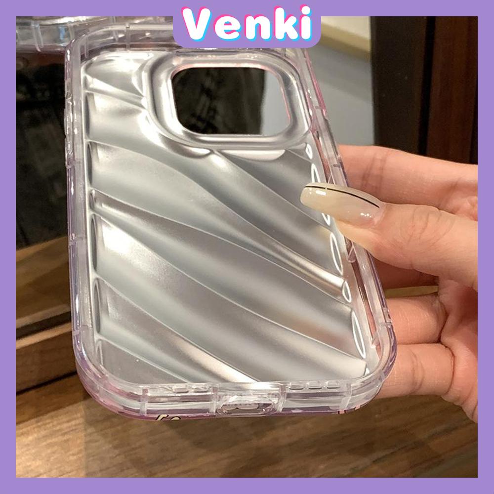 VENKI - Untuk iPhone 11 iPhone Case Laser Reflektif Bening Phone Case TPU Soft Shockproof Airbag Phone Case Romantis Pohon Kelapa Kompatibel dengan iPhone 14 13 Pro max 12 Pro Max XR