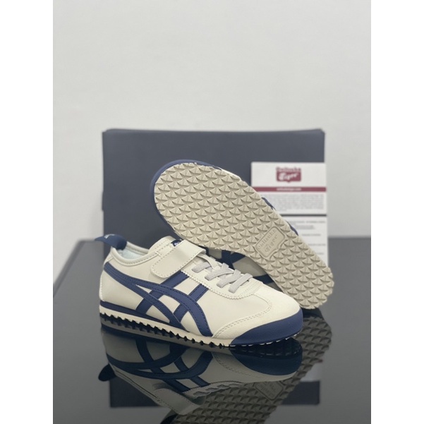 Sepatu Onitsuka Tiger Mexico 66 Kids Cream navy / Indiana Ink Free Paperbag