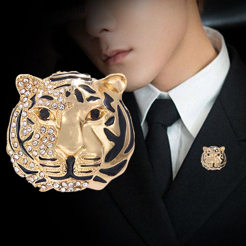 {rippleflower4.id} Berlian Imitasi Vintage Tiger Bros Gaya Cina Bros Berlian Imitasi Bros Hewan~