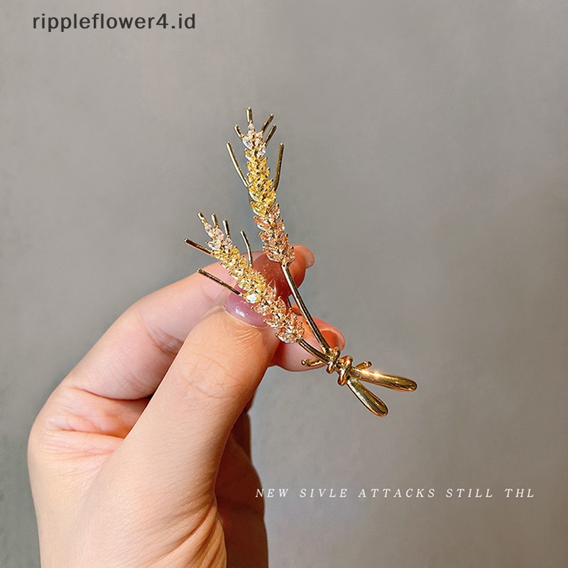 {rippleflower4.id} Bros Pin Kerah Telinga Gandum Baru Setelan Pria Wanita Ins Style Jewelry~