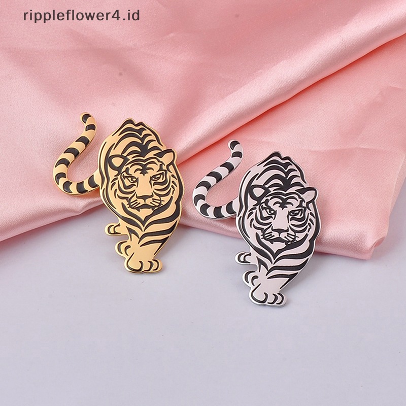 {rippleflower4.id} Fashion Tiger Bros Vintage Dekorasi Pernikahan Bros Logam Syal Sweater Setelan Pin Up Gesper Femininos Bros Pasangan Kerah Perhiasan Pin~