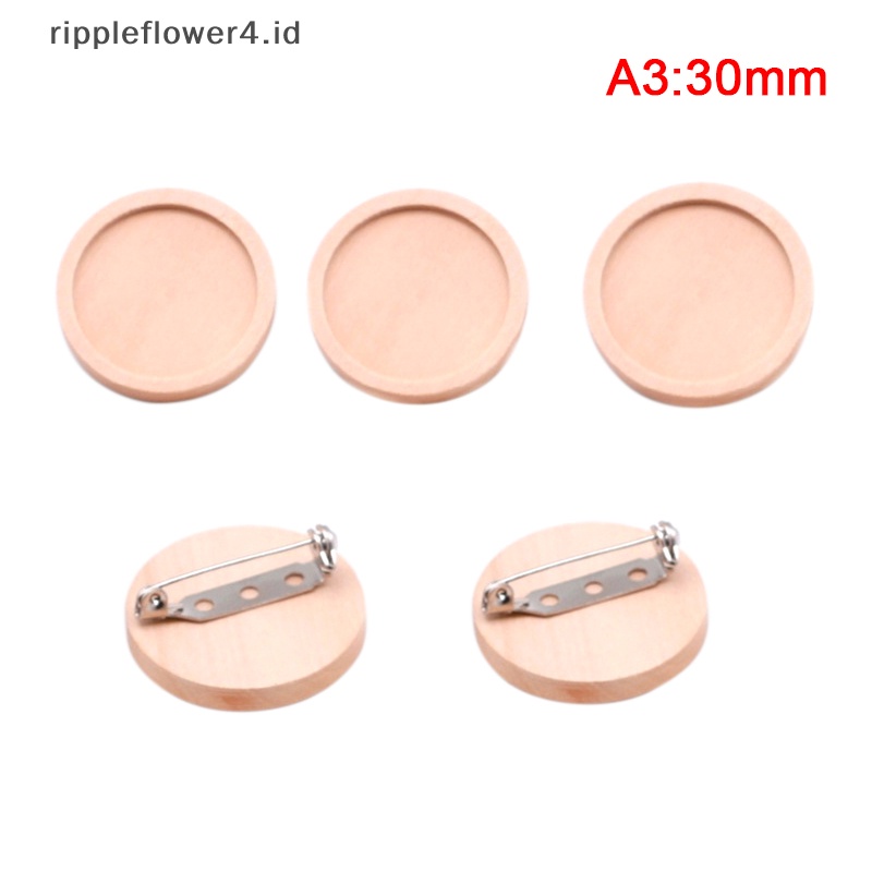 {rippleflower4.id} 5pcs Set Dasar Bros Cabochon Kayugs20 25 30 40mm Dia Nampan Bezel Bulat Diy Bros Pin Sandaran Untuk Membuat Perhiasan~