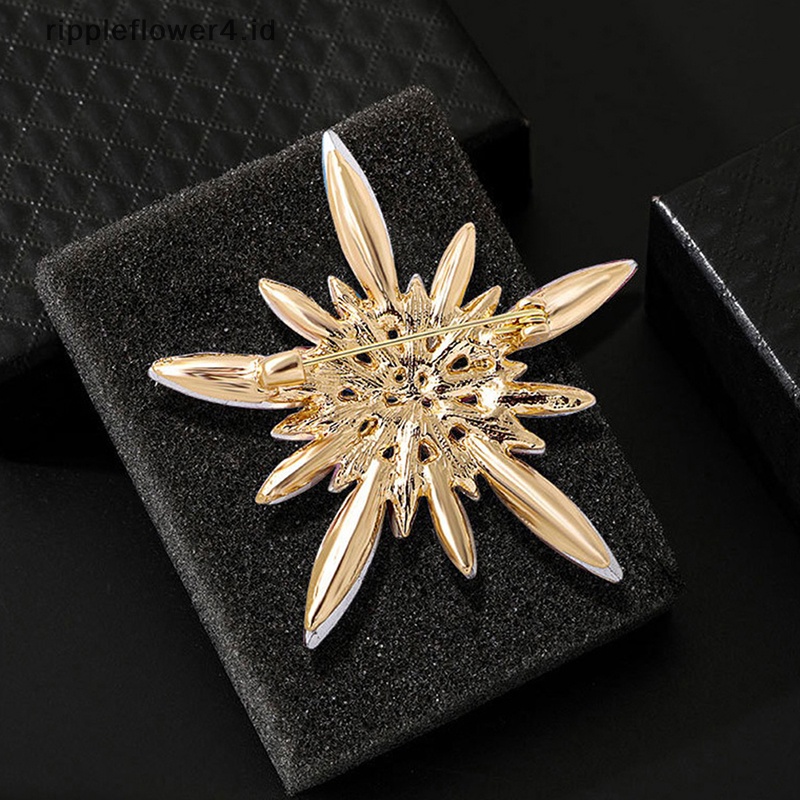 {rippleflower4.id} Kepribadian Temperamen Bintang Warna Berlian Bunga Bros Besar Perhiasan Fashion Dekorasi Pesta Yang Indah Kualitas Tinggi~