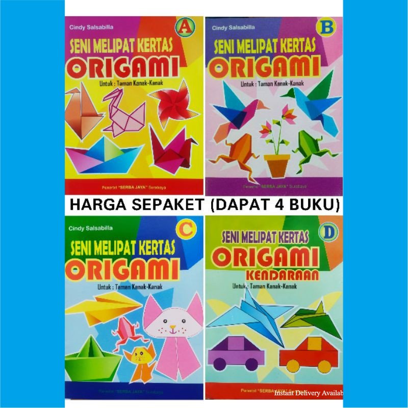 BUKU SENI MELIPAT KERTAS ORIGAMI UNTUK TK SERI A B C D
