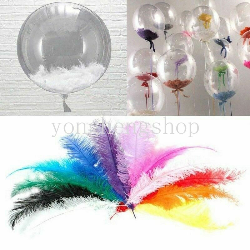 100pcs/set Marabou Turki Bulu Bobo Bola Balon Dekorasi DIY Craft Colorful Feather Untuk Membuat Perhiasan Carnaval Clothes Assesoires Dream Catcher Making Tool