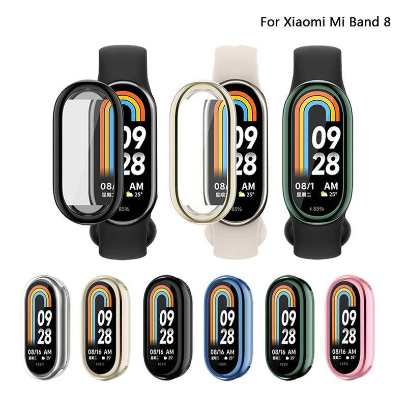 Case Pelindung Layar Untuk Xiaomi Mi Band8 Cakupan Penuh Bumper Lembut TPU Pelindung Case Cover Untuk Xiaomi Band8 Aksesoris