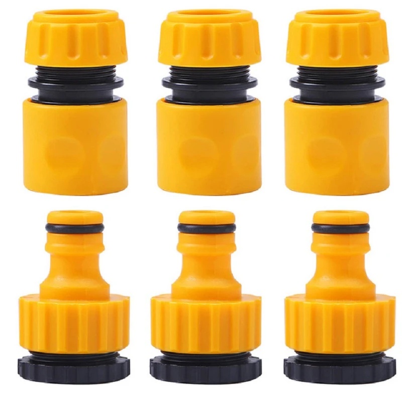 1/2&quot;end Double Male Hose Coupling Joint adapter Extender Set Garden Quick Hose connector Sambungan Selang Sistem Irigasi Kran Spray Nozzle 3pcs (1pc tap adapter+2Pcs connector)