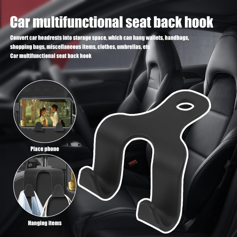 [Unggulan] Multifungsi Kursi Mobil Kembali Kait Kreatif Kepala Ganda Headrest Gantung Holder Handphone Bracket Tas Kantong Penyimpanan Pakaian Kait Otomotif Interior Organizer