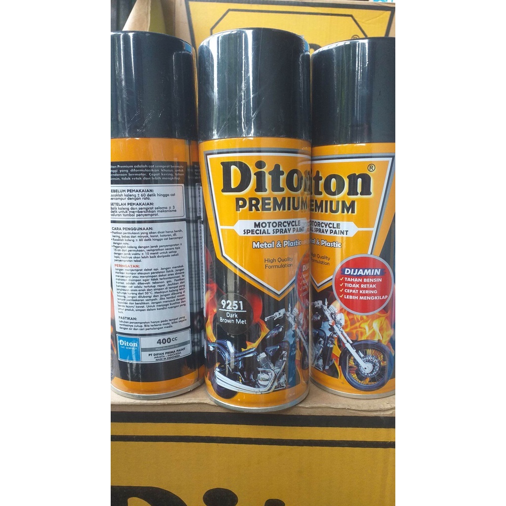 cat semprot Pilok Diton Premium Dark Brown Met 9251 400cc V9251** 400CC pilox coklat tua metallic cat semprot tahan bensin