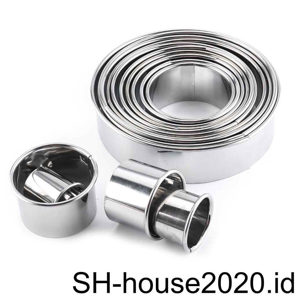 14pcs Cetakan Kue Stainless Steel Pembuat Pangsit Bulat Tahan Aus Penampilan Indah Pembungkus Cetakan Set Model Dapur