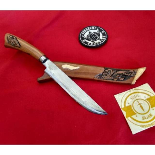 Pisau Dapur Ukir Kayu Rasamala Pisau Sembelih Kecil