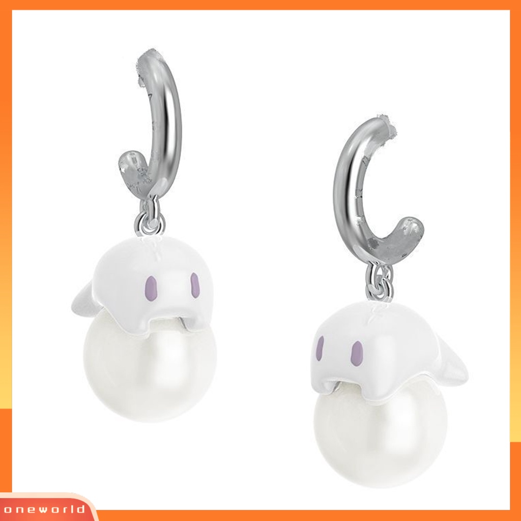 [WOD] 1pasang Anting Menjuntai Kartun Mutiara Imitasi Gaya Halloween Geometris Meriah Hias Hadiah Wanita Hantu Kecil Yang Lucu Liontin Stud Earrings Perhiasan Untuk Anak Perempuan