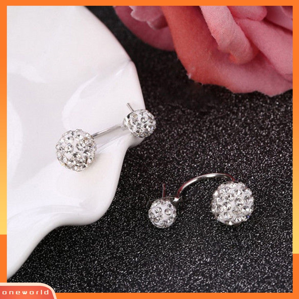 [WOD] Wanita Fashion Perhiasan Lady Elegan Berlian Imitasi Bola Ear Stud Earrings Hadiah