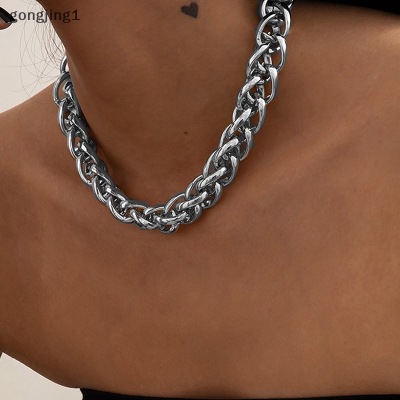 Ggg Kalung Choker Punk Hip Hop Untuk Wanita Statement Gothic Cuban Chunky Necklace ID