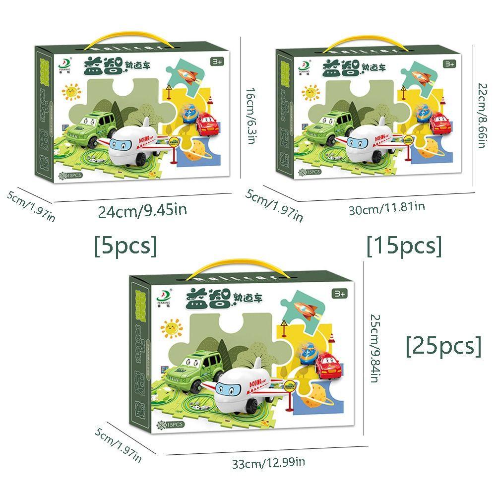 QUINTON Mainan Mobil Rel Puzzle Hadiah Natal Indah Hadiah Ulang Tahun Mainan Edukasi Mainan Anak Urban Scene Konstruksi DIY Jigsaw Rail Way