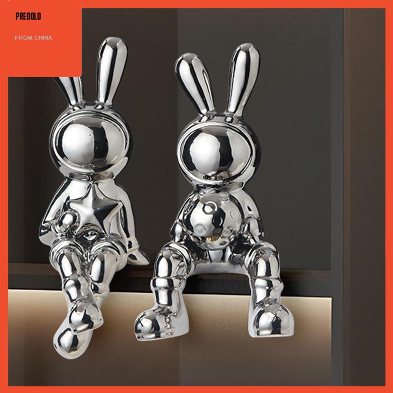 [Predolo] Patung Kelinci Gambar Hewan Pajangan Hadiah Ulang Tahun Desktop Bunny Statues