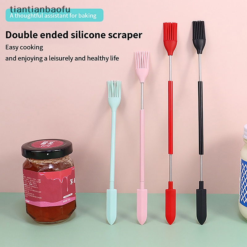 [tiantianbaofu] Scraper Silikon Mini Yang Dapat Ditarik Jam Deep Bottle Scraper Sendok Spatula Set Kitc Boutique