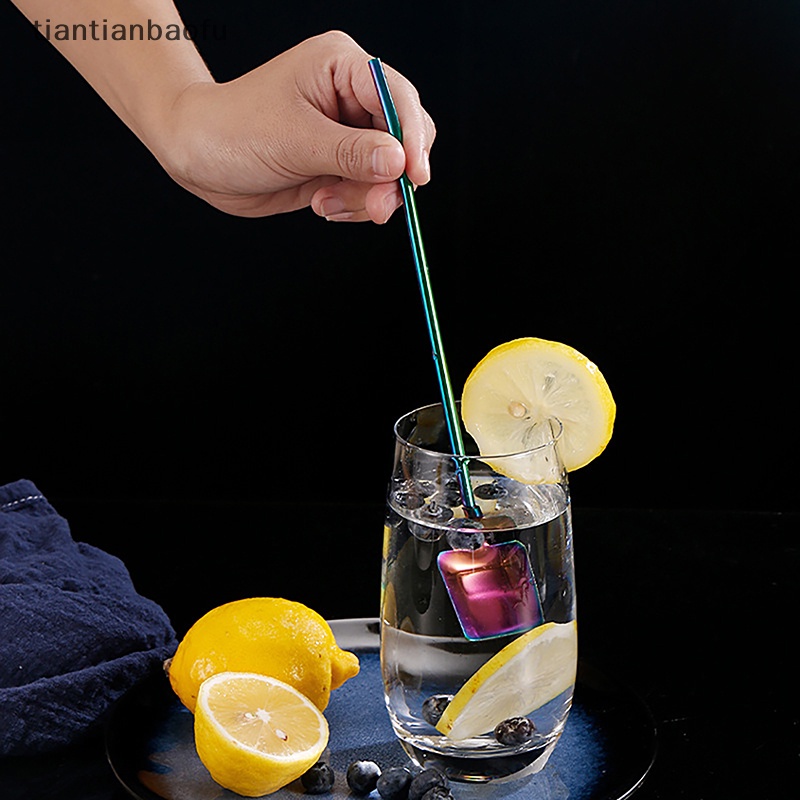 [tiantianbaofu] 2in1minum Sedotan Sendok Kreatif Stainless Steel Reusable Drinking Straw Boutique