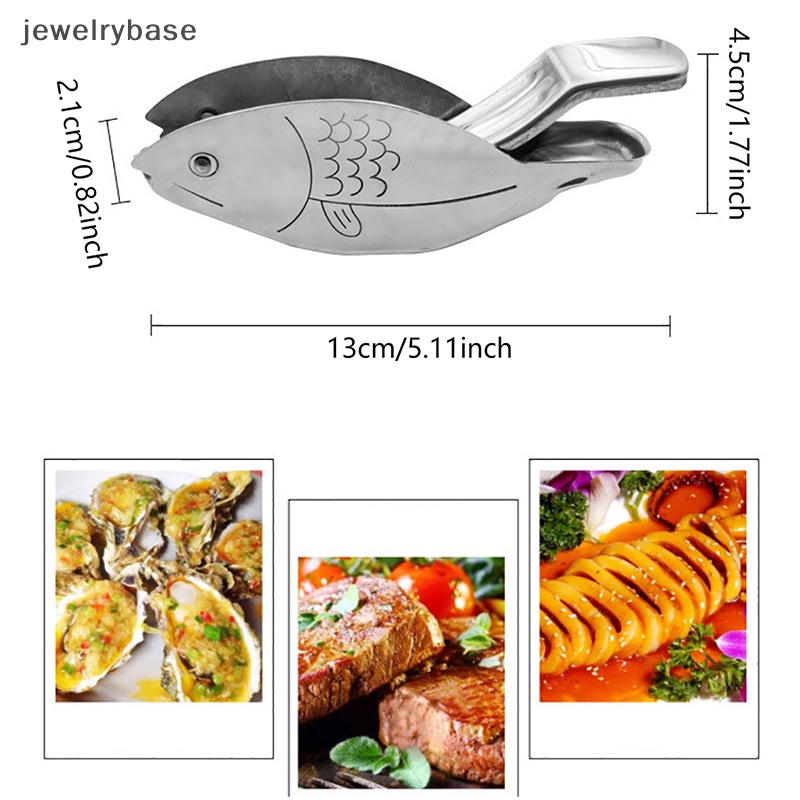 [jewelrybase] Alat Peras Jeruk Lemon Stainless Steel Bentuk Ikan Lemon Juicer Alat Peras Jeruk Nipis Manual Butik