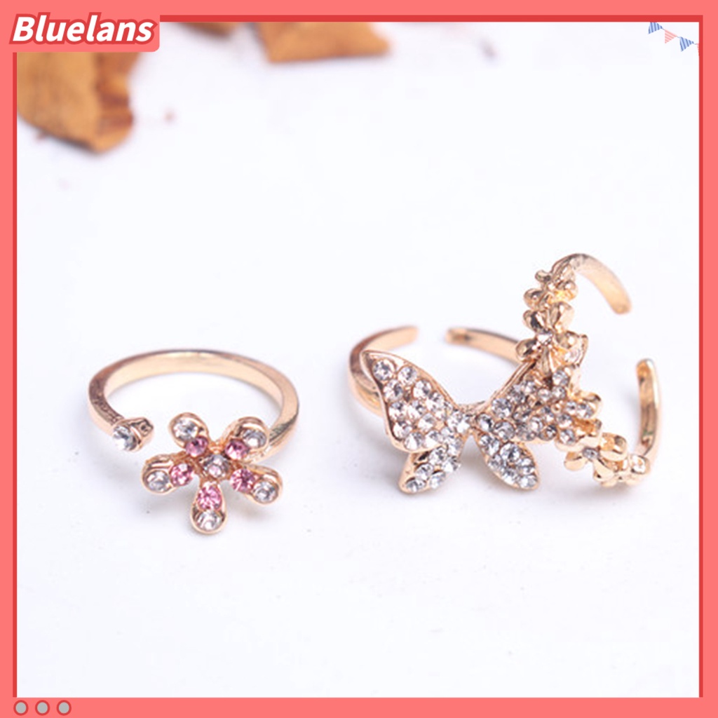 [BLS] Cincin Jari Bentuk Indah Bahan Alloy Tahan Karat Wanita Berkilau Butterfly Ring Perhiasan Pernikahan Untuk Lady