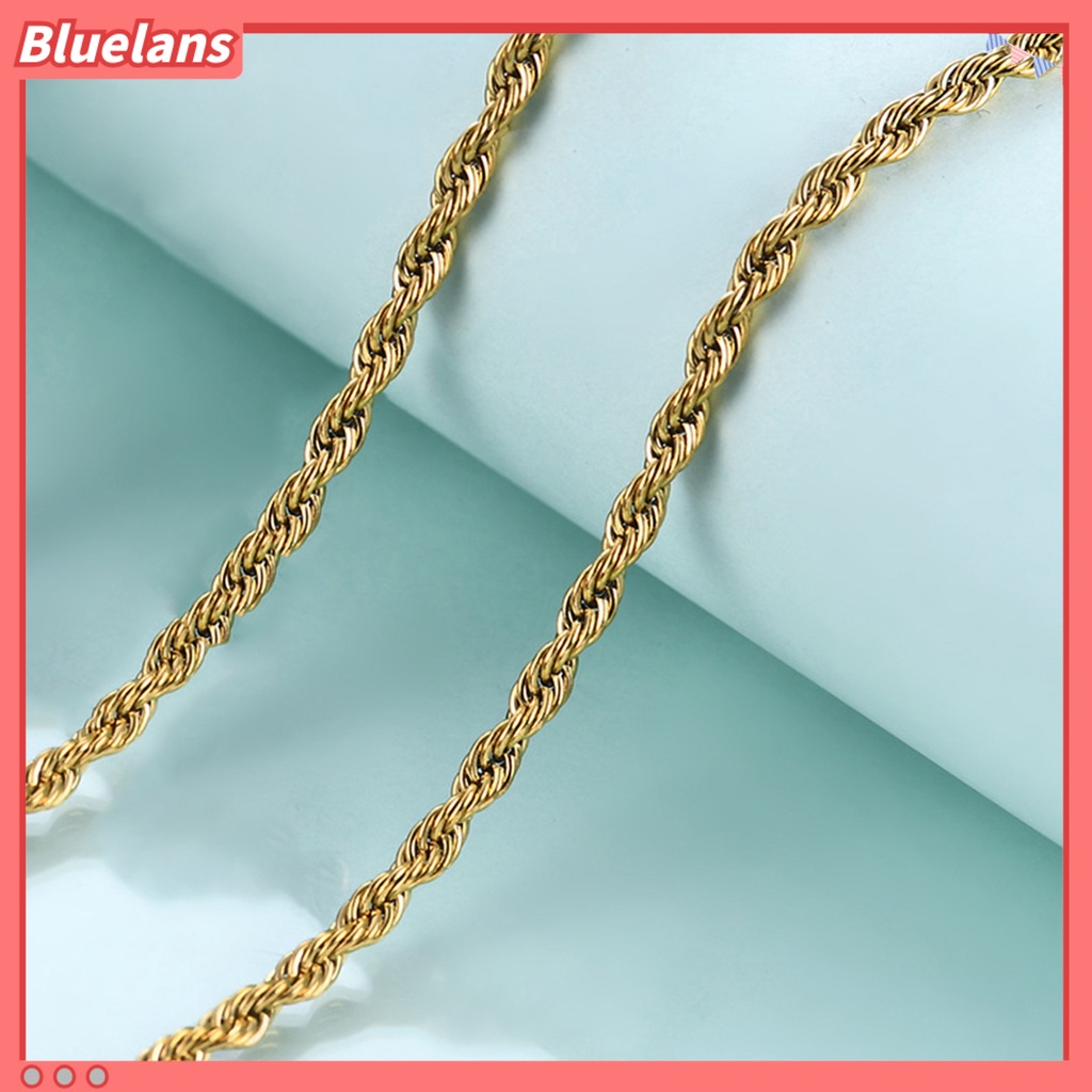 [BLS] Unisex Kalung Kasual Electroplating Pengerjaan Halus Dekorasi Leher Tampan Memutar Kalung Untuk Pergi Jalan