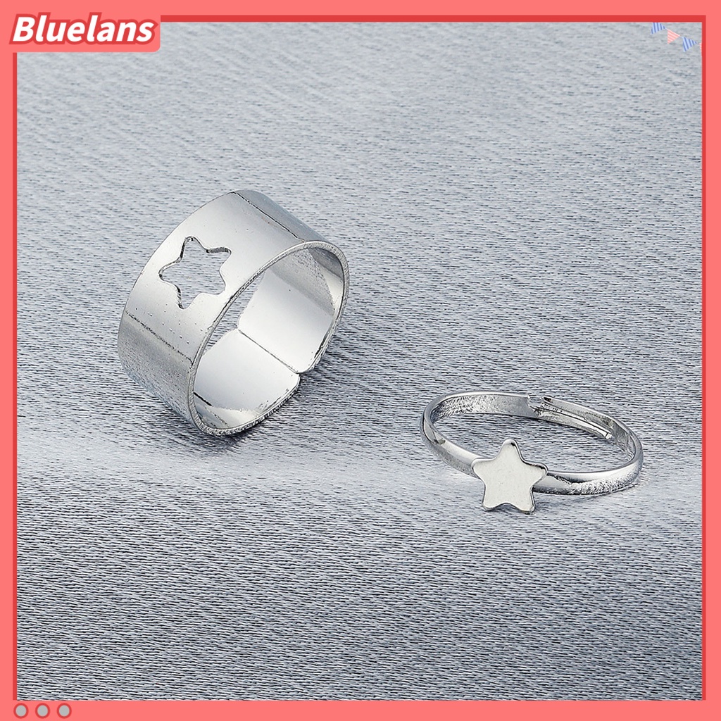 [BLS] 2pcs Cincin Jari Pesawat Bintang Bulan Hollow Pria Wanita Vintage Butterflies Rings Untuk Pernikahan