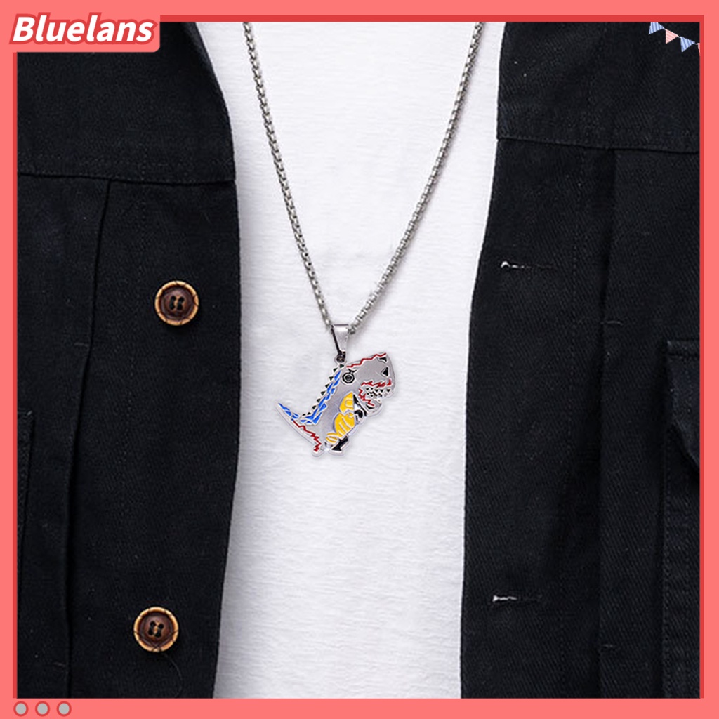 [BLS] Sweater Kalung Geometris Hewan Liontin Electroplating Anti-Karat Leher Ornamen Tahan Luntur Punk Lucu Dinosaurus Rantai Kalung Perhiasan Aksesori