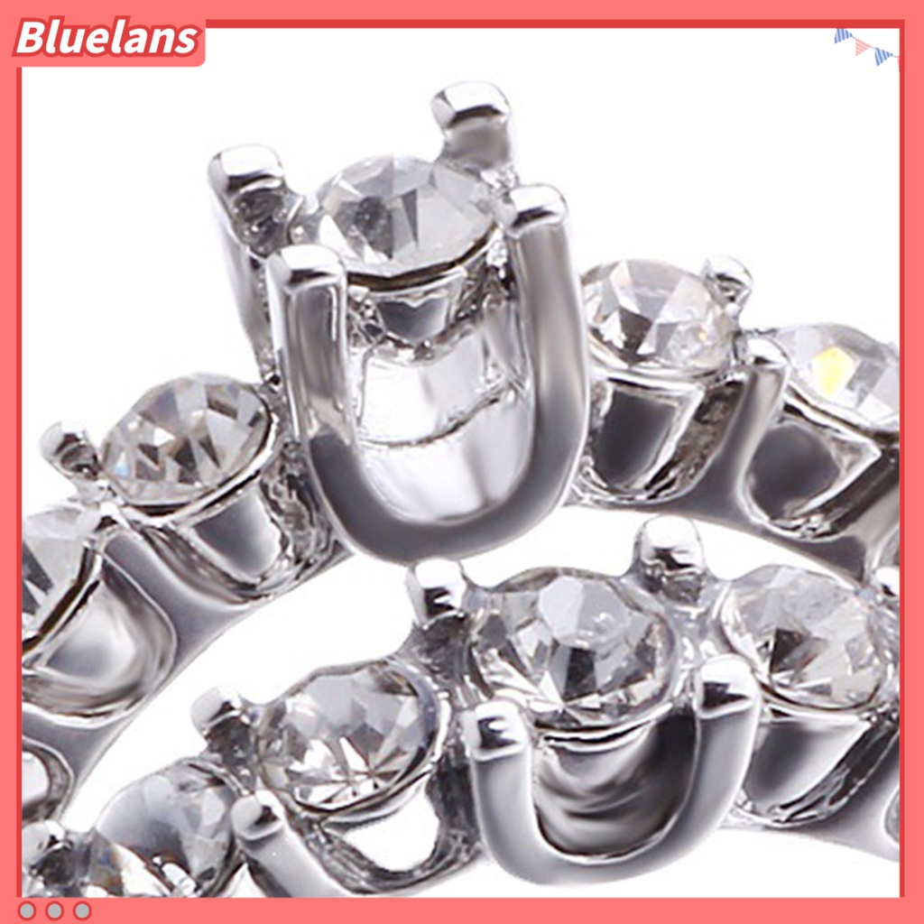 [BLS] 2pcs Wanita Cincin Shiny Faux Gem Berkilau Geometris Electroplating Dekorasi Hadiah Berbentuk Hati Pernikahan Pertunangan Rings Perhiasan Untuk Pesta