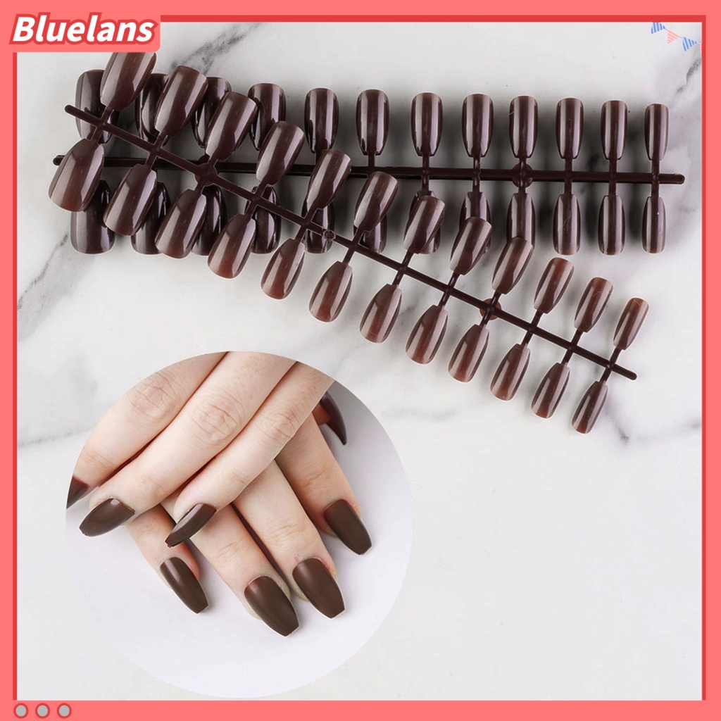 [BLM] 24pcs Kuku Palsu Ultra-Tipis Yang Dapat Dilepas Tekstur Matte Warna Hidup Tidak Dapat Pecah Dipakai Tekan Pada Kuku Palsu DIY Manicure Tools Perlengkapan Kuku