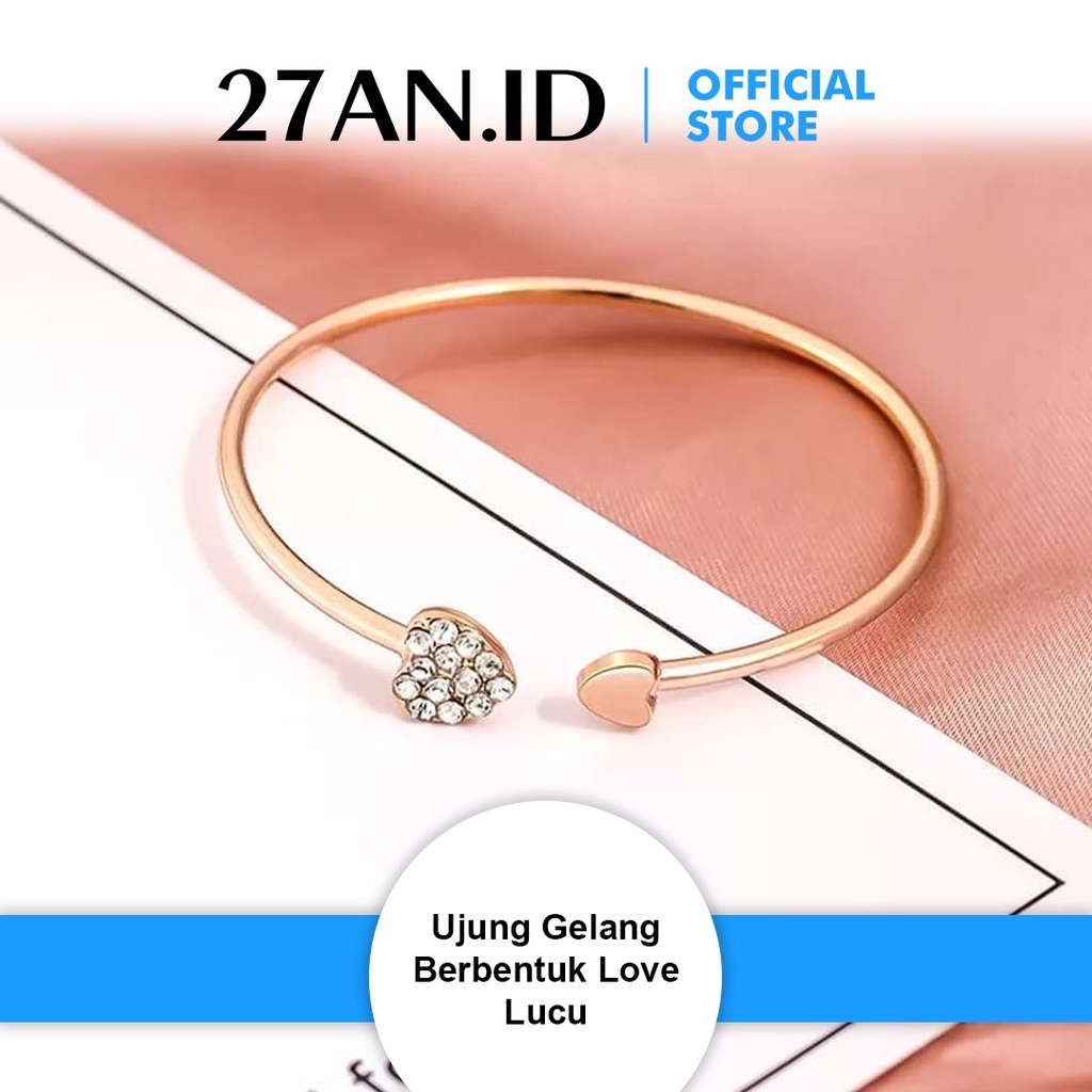 Gelang tangan H27 Gelang Motif Dua Hati Liontine Love Cantik Gelang Tangan Fashion Wanita  B14