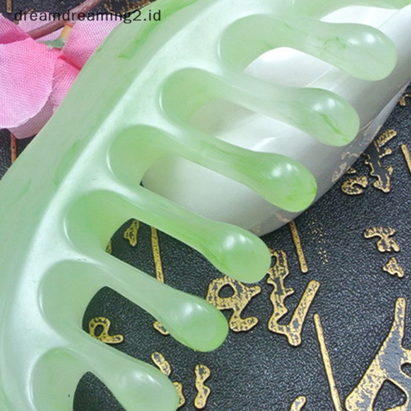 (drea) 1pc Baru Resin Meridian Massage Comb Wide-Tooth Sisir Pijat Kepala GuaSha //