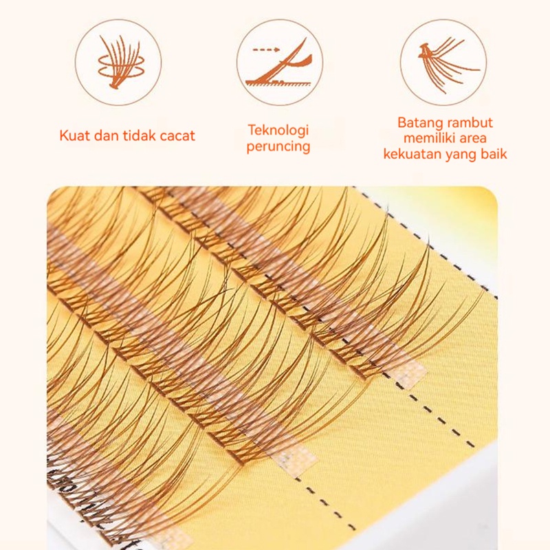 Coklat   Bulu Mata Palsu Pilih Varian Peri - Bulu Mata Palsu Udara Mata Manga Ekstensi Bulu Mata Palsu Korea Pita Bening Riasan Nude Alami Goblin