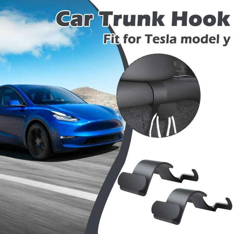 [Unggulan] 2pcs Hook Belakang Kursi Mobil Multifungsi Untuk Tesla Model Y Gantungan Penyimpanan Bagasi Tas Koper Payung Holder Universal Auto Interior Organizer