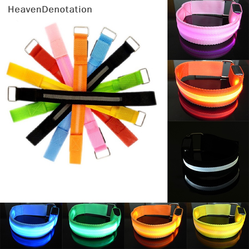 [HeavenDenotation] Ban Lengan Olahraga Luar Ruangan Lampu LED USB Rechargeable Belt Arm Leg Warning Wristband HDV