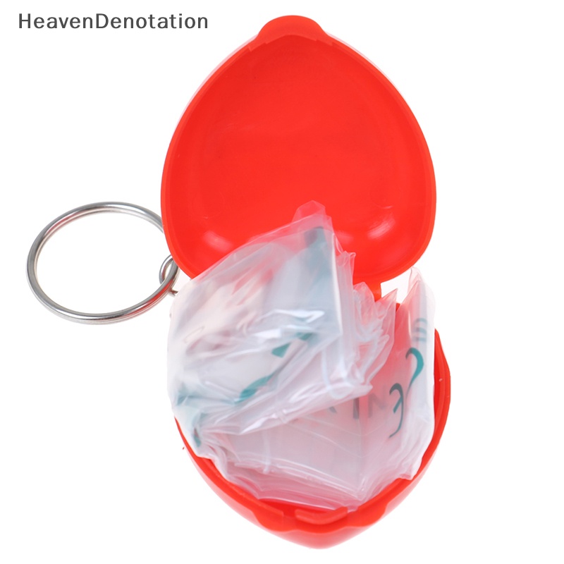 [HeavenDenotation] Mini Protect CPR Masker Mulut Gantungan Kunci Rescue In Heart Box Face Mask First Aid HDV