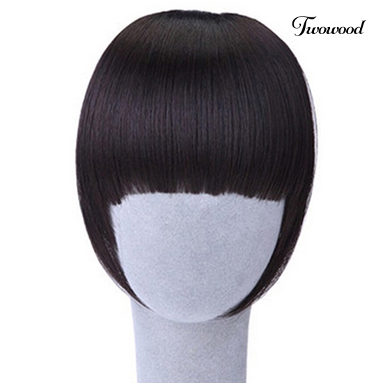 Twowood Pretty Girl's Clip on/in Poni Rapi Lurus Palsu Bob Style Fringe Sopak