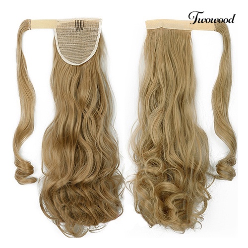 Twowood Kecantikan Wanita Panjang Bergelombang Ponytail Wig Klip in Pony Tail Hair Piece Extension